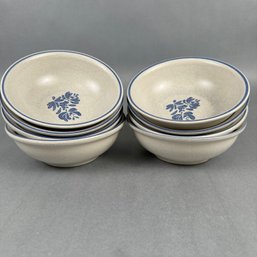 Pfaltzgraff- 8 Cereal Bowls With Blue Rim