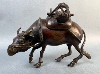 Vintage Bronze Ox Incense Burner.