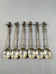 830 Silver Dutch Souvenir Spoons - 6 Marching Band- 19th Century  Copy