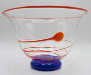Contemporary Blue/orange Swirl Bowl *Local Pick Up Only*