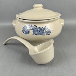 Pfaltzgraff- Soup Tureen And Ladle And Lid -USA