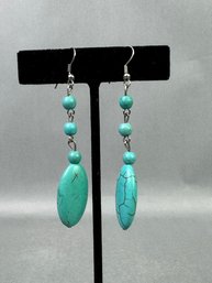 Turquoise Dangle Pierced Earrings