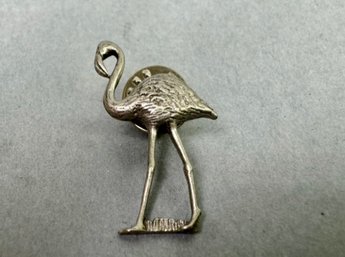 Silver Tone Flamingo Pin