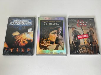 Lot Of 3 DVDs Hatfield & McCoys Frankenstein & Cleopatra
