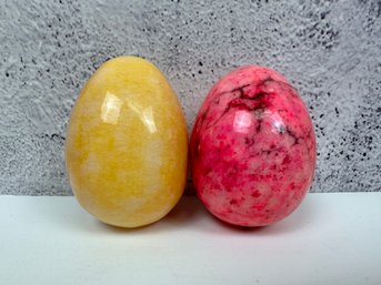 Pink And Yellow Stone Marble Eggs