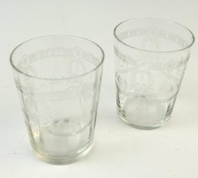 Vintage Etched Drinking Glasses