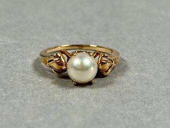 14K Yellow Gold & Pearl Ring