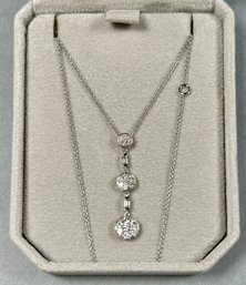 750 White Gold And Diamond Pendant With Chain