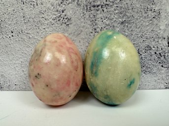 Pink And Turquoise Stone Marble Eggs