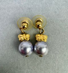 Faux Pearl Pierced Earrings