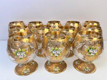 Vintage Set Of 12 Salviati Murano Brandy Snifters.  *Local Pickup Only*