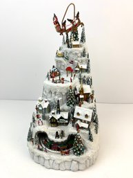Vintage Holiday Glittered Snowy Mountain Music Box