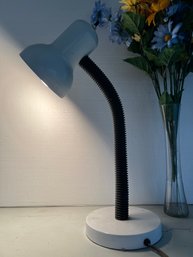 Adjustable White & Black Gooseneck Lamp