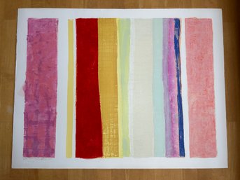 1979 Robert Natkin - Untitled, Striped Starting With Pink: Signed Serigraph 6/75