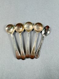 5 Salt Spoons - 4 Are EPNS - One Is Not
