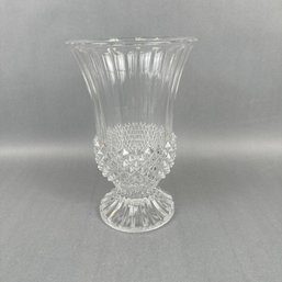Vintage Lead Crystal Diamond Pattern Vase -9 Inch
