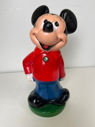 VTG Mickey Mouse Disney Plastic Coin Bank Caplucs