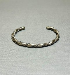 Silver Tone Twist Wrap Cuff Bracelet
