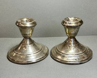 Set Of Sterling Silver Weighted Candle Holders