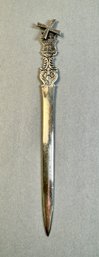 Silver Tone Letter Opener With Windmill On Top