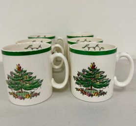 6 Spode - Christmas Tree - Mugs - England