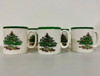 5 Spode- Christmas Tree Mugs - England