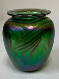 Vintage Small Mt St Helens Blown Glass Vase Artisan Made