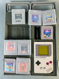 Nintendo Game Boy Model DMG-01 With Case And Games.