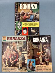 3 Vintage Bonanza Comic Books 1962 1966 & 1968.