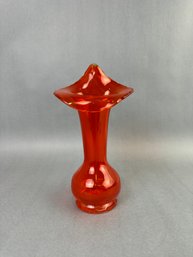 1960s Vase Jack In The Pulpit  Hand Blown Glass