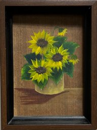 Vintage Challon Artist Sunflower Mini Artwork Framed