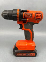 Black And Decker Lithium Battery Powered Drill.
