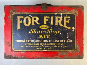 Antique International Sure Stop Fire Extinguisher Kit.