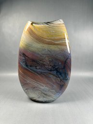 Dan Bergsma Large Multi Color Blown Glass Vase -local Pickup