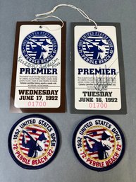 1992 U S Open Tickets And Patches.