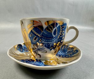 Vintage Imperial Lomonosov Russia Cobalt And Gold Cup And Saucer - Made In The USSR -Local Pick Up