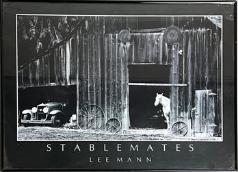 Vintage Lee Mann Stablemates Black And White Photograph Print Framed