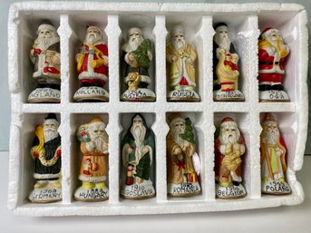 Ceramic Santa Clause Figurines - Set Of 12