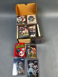 Mixed Box Of MLB And NFL Cards.