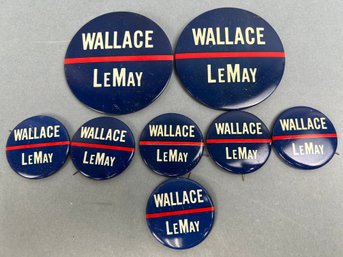 8 Vintage 1968 Wallace/leMay Button.