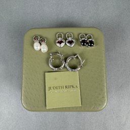 Judith Ripka Sterling Silver Interchangeable Pierced Earrings