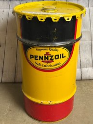 Vintage Pennzoil Lubrication Barrel
