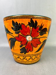 MCM Italian Orange Floral Planter