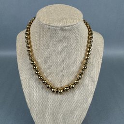 Monet  16 Inch Gold Tone Beaded Necklace