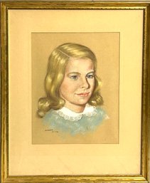 Vintage 1953 Portrait Sketch Painting Framed