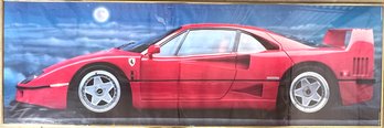 Vintage 1991 Large Million Dollar Red Ferrari Poster Framed
