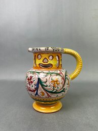 Hand Painted Italian Trick Drink Pitcher