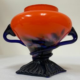 Vintage Czeckoslovak Glass Art Vase Hand Blown