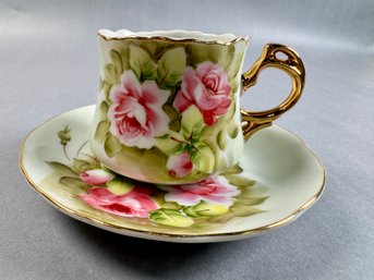 Leffon Hand Painted China Cup And Saucer -local Pickup