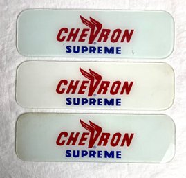 Vintage Glass Chevron Supreme Signs